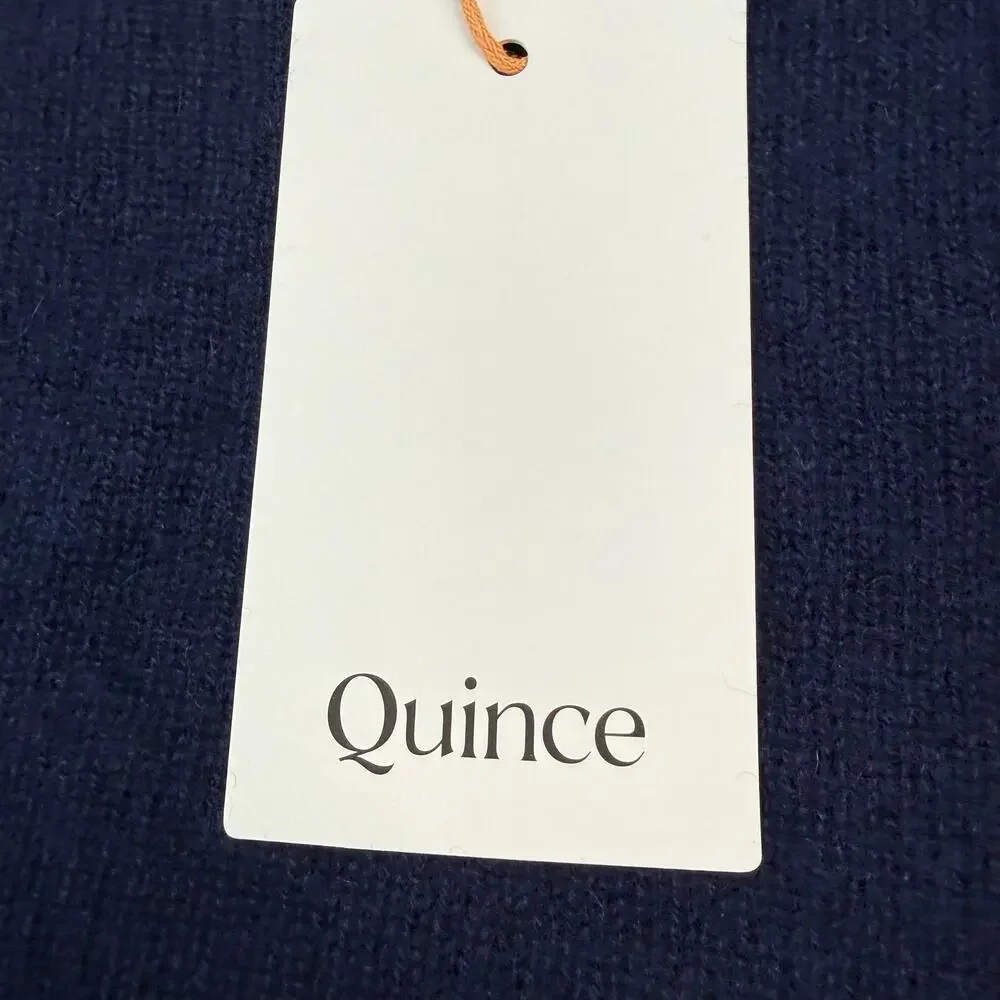 Quince Mongolian Cashmere Boatneck Sweater Navy Size L NWT Quiet Luxury - Picture 8 of 12
